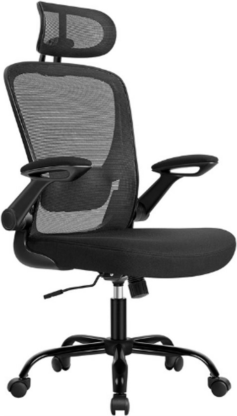 Songmics OBN047B02 ergonomische bureaustoel (mesh, met hoofd- en lendensteun)